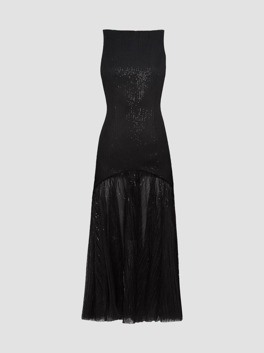 Prabal Gurung Women's Boatneck Circle-Hem Midi Dress - Black - Size 14