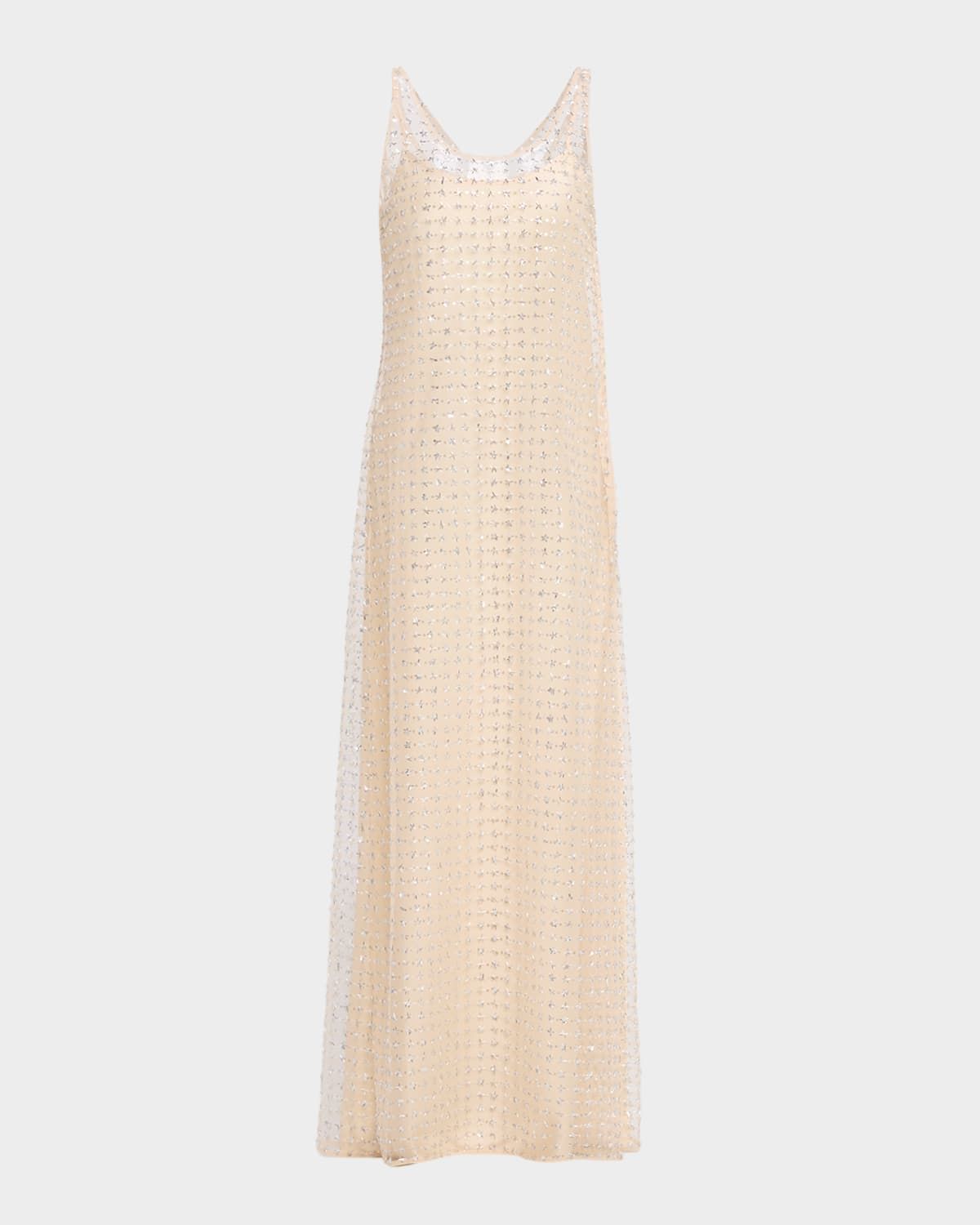 Aurielle Beaded Tulle Maxi Dress
