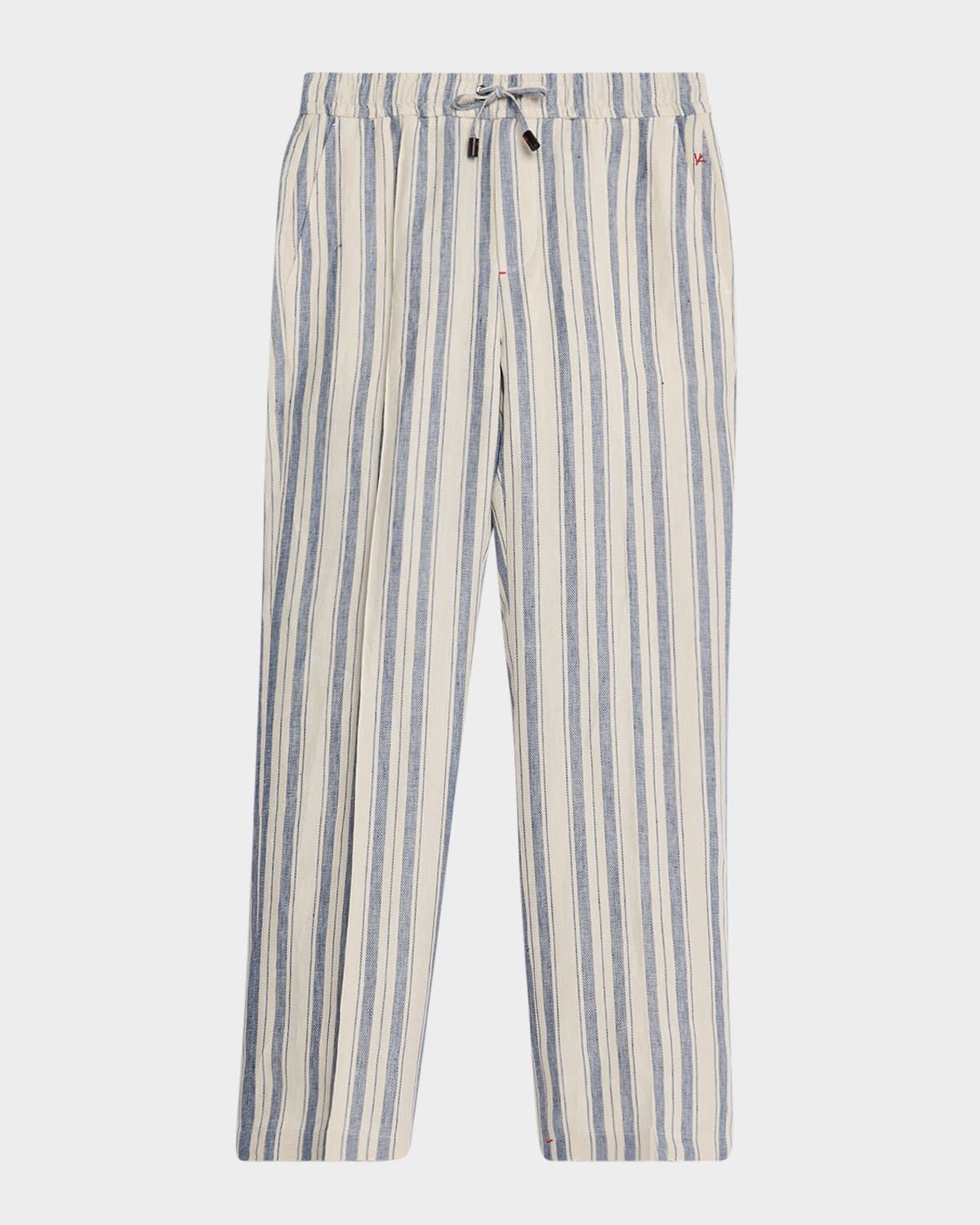 Men & apos;s Linen Multi-Stripe Pull-On Pants