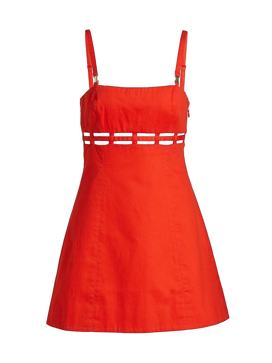 Women's Rei Cut-Out Cotton Twill Minidress - Koi - Size 12