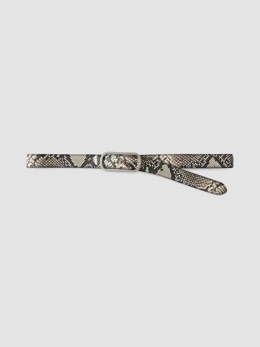 Veronica Beard Women's Loop Snake-Embossed Belt - Natural Multi - Size XL