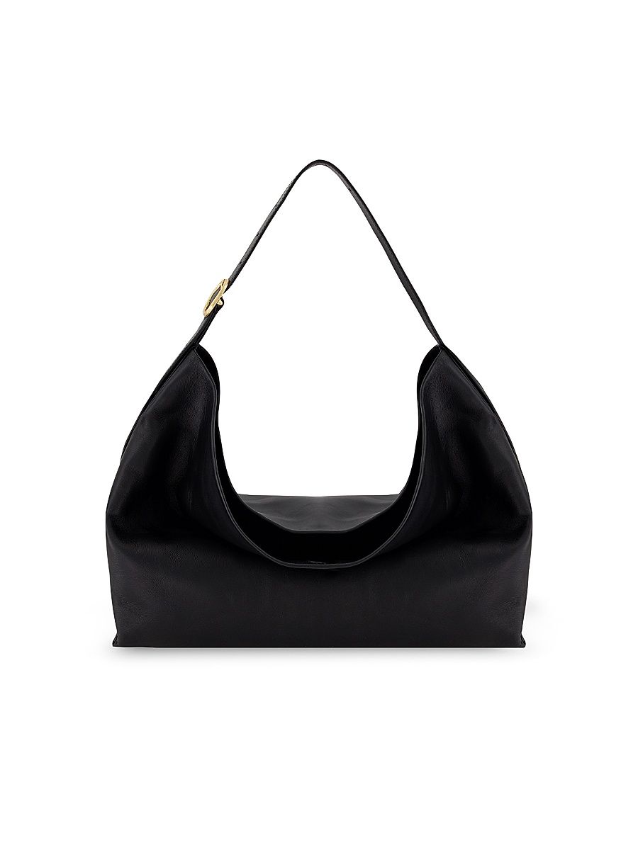 Vince Women's Medium Plonge Vivian Leather Hobo Bag - Black