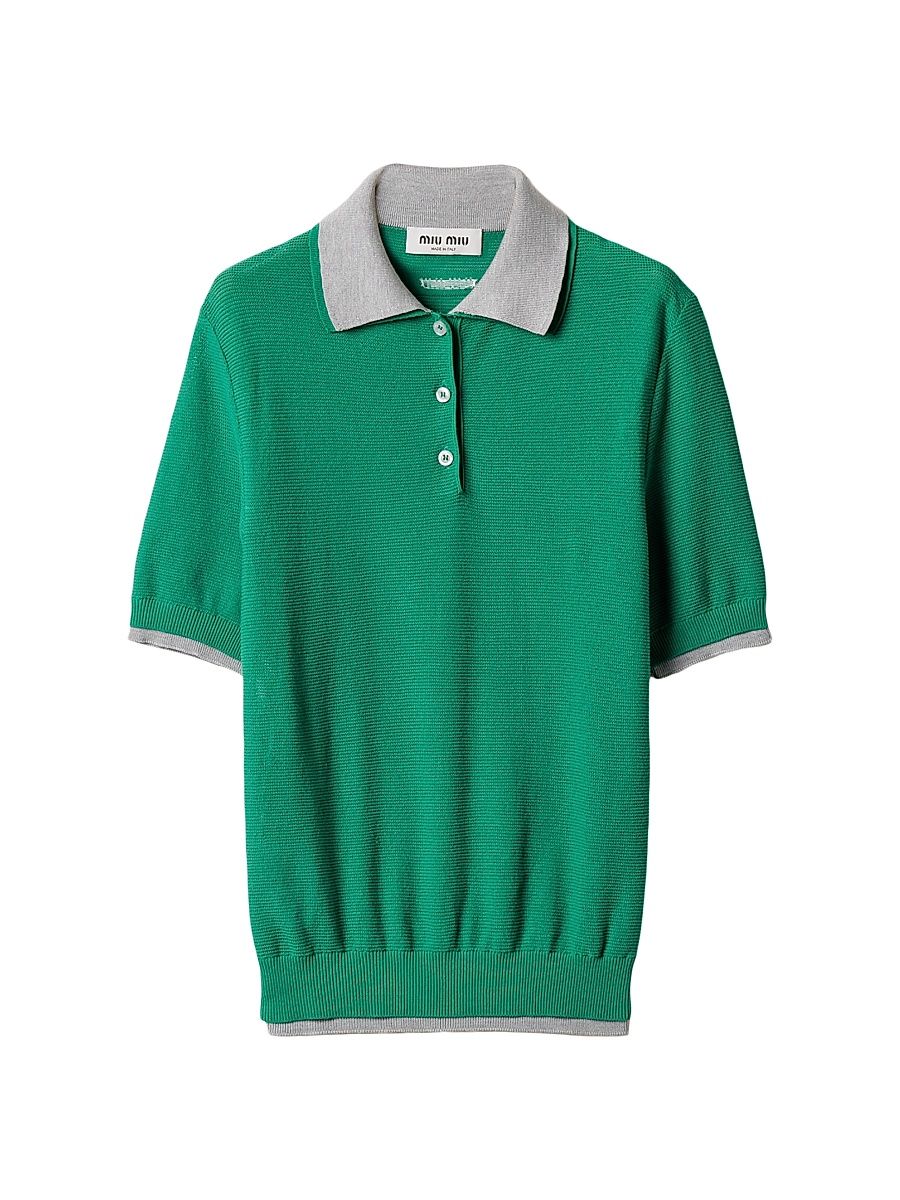Women's Cotton Polo T-Shirt - Green - Size 12