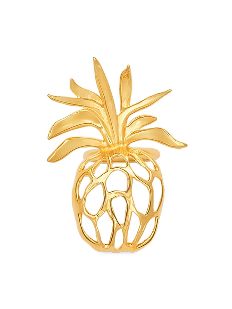 Women's 24K-Gold-Plated Pineapple Ring - Gold