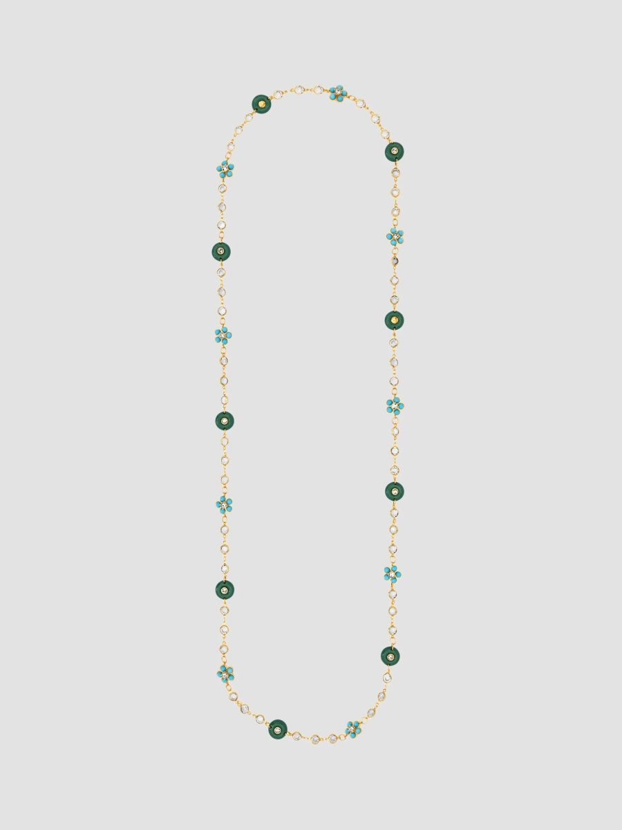 Oscar de la Renta Women's 24K Gold-Plated Floral Sautoir Necklace - Jade