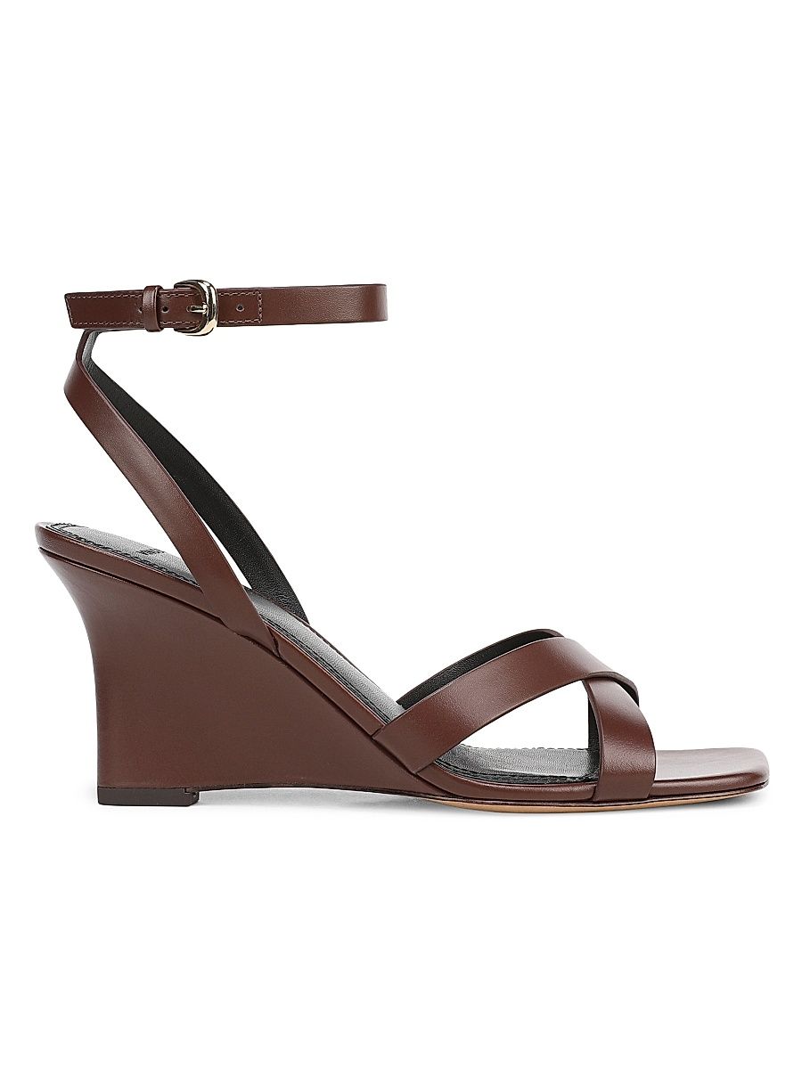 Women's Parma 75MM Crisscross Leather Wedge Sandals - Molton Brown - Size 11