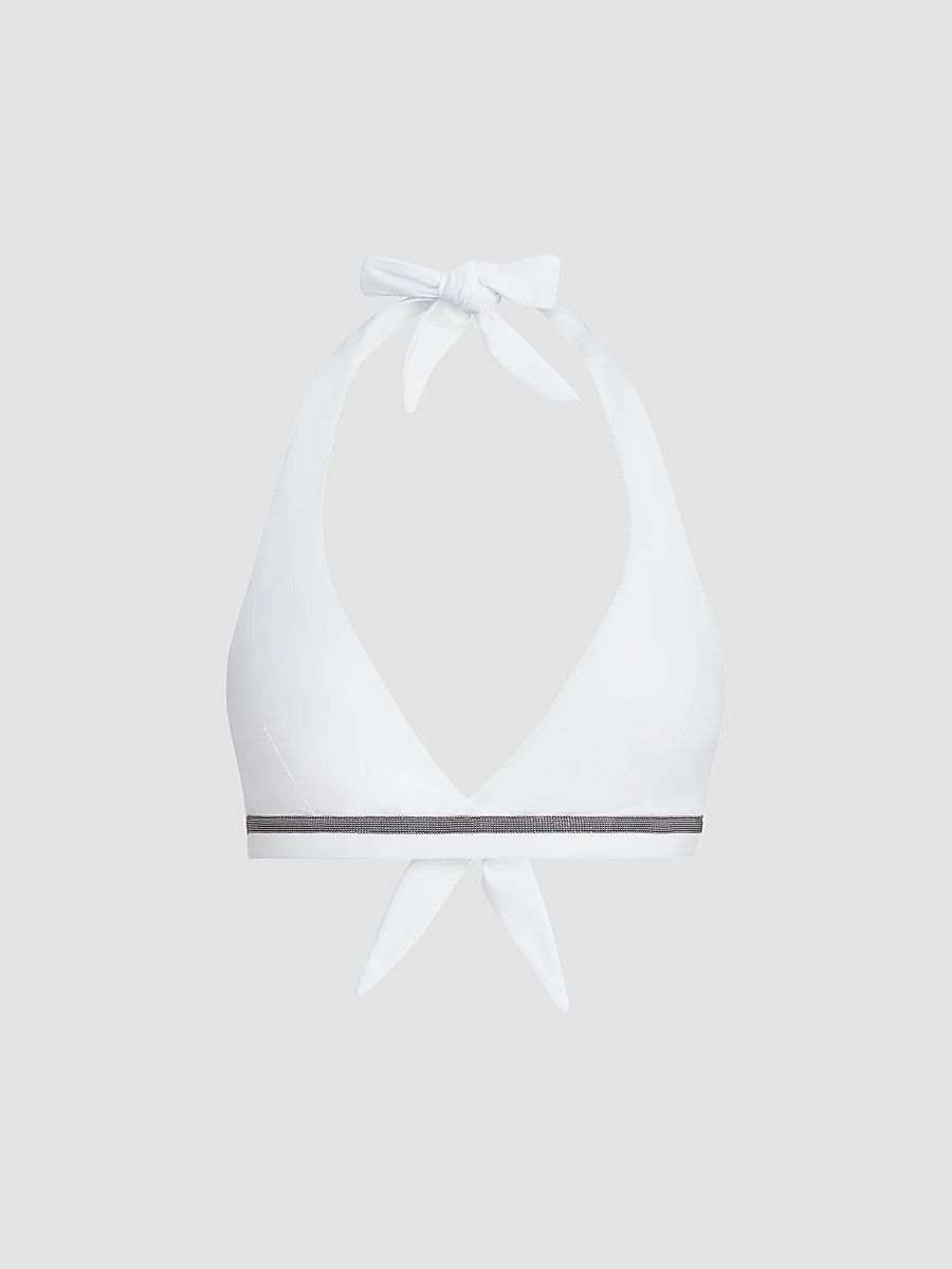 Women's Techno Jersey Bikini Top - White - Size 2
