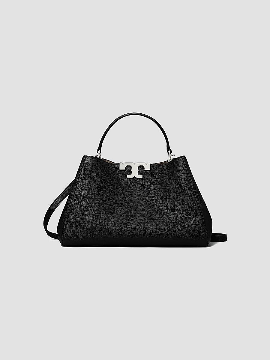 Tory Burch Women's Eleanor Pebbled Leather Satchel - Black