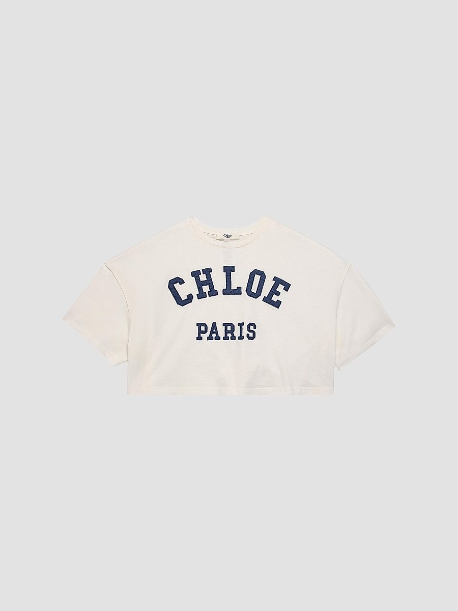 Girl's Little Girl's & Girl's Logo Crop T-Shirt - Offwhite - Size 4
