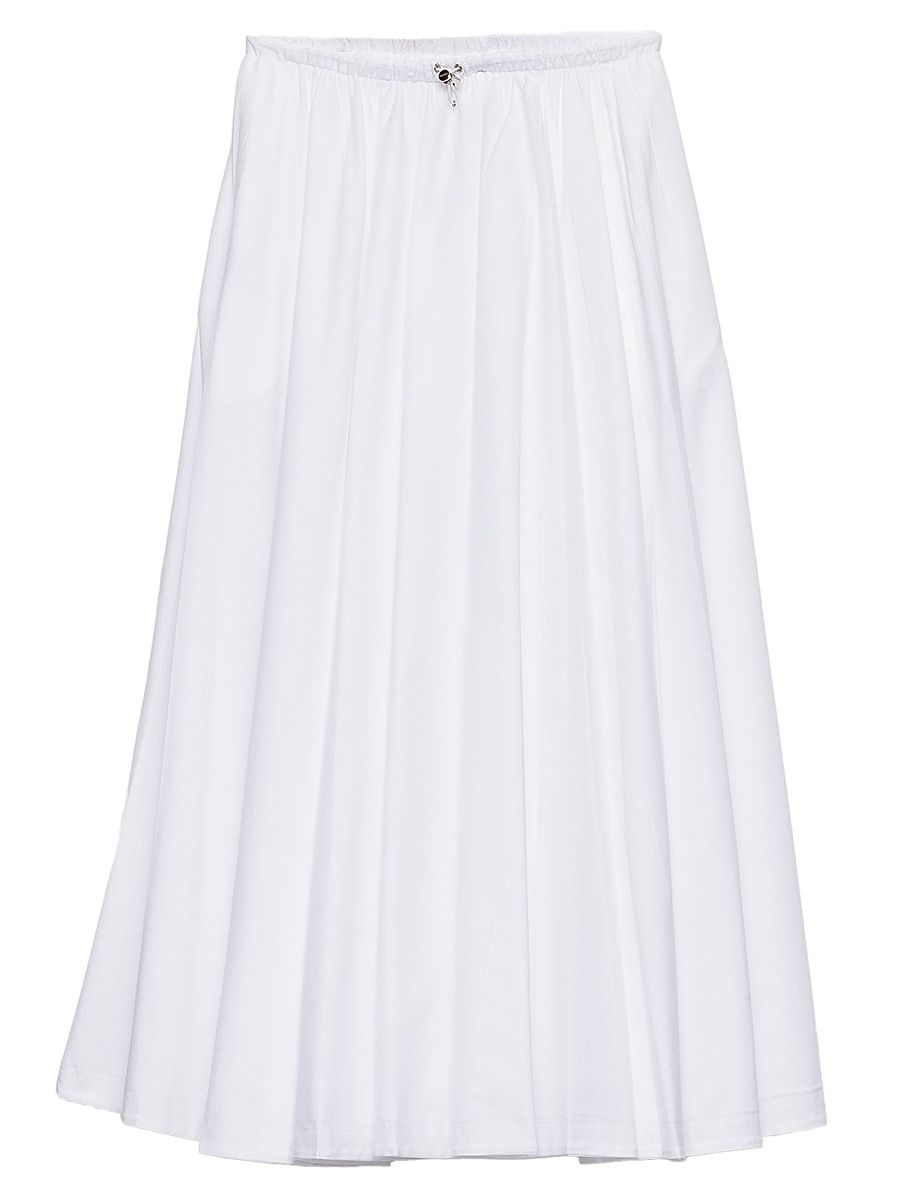 Women's Reversible Cotton Jersey And Re-nylon Circle Skirt - White - Size Medium