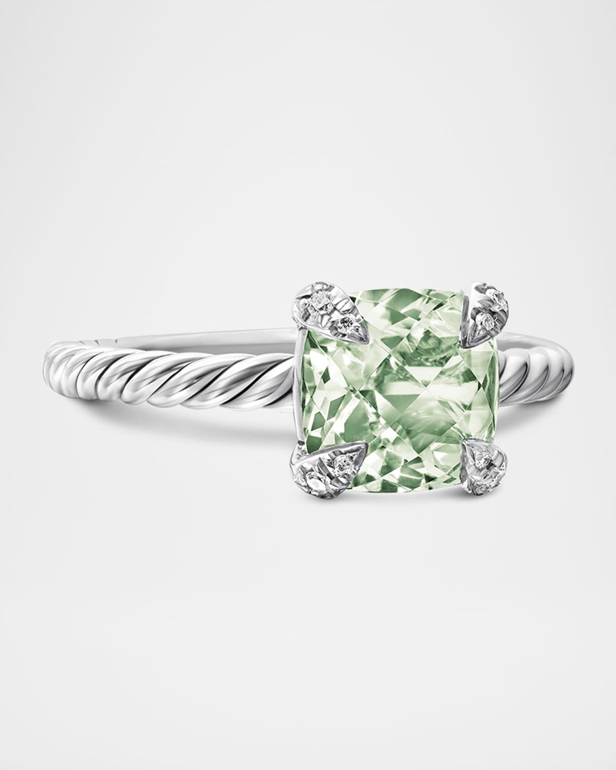 Chatelaine Ring in Sterling Silver with Gemstone and Diamonds