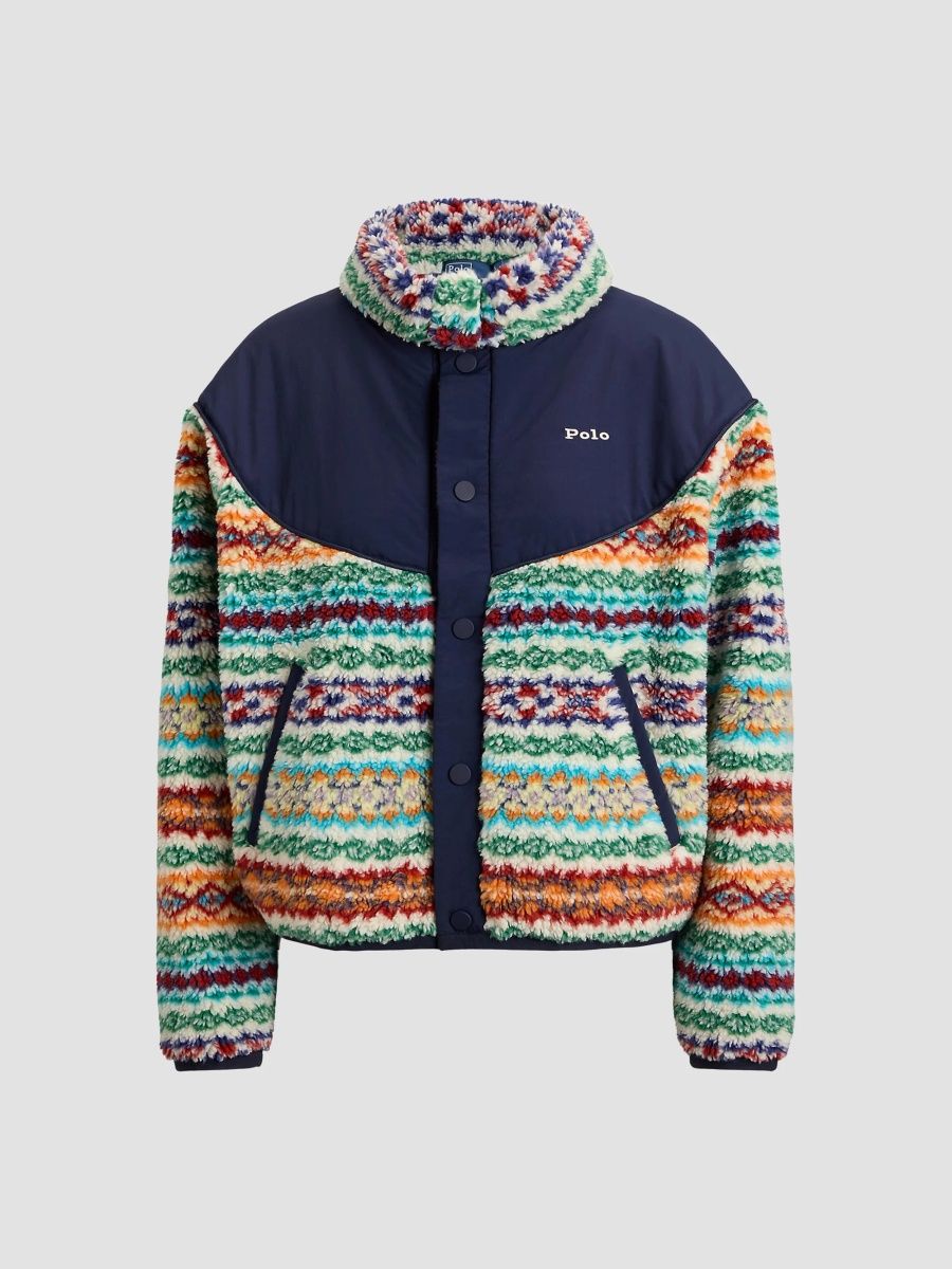 Polo Ralph Lauren Women's Jaquard High-Pile Fleece Jacket - Multi - Size XS