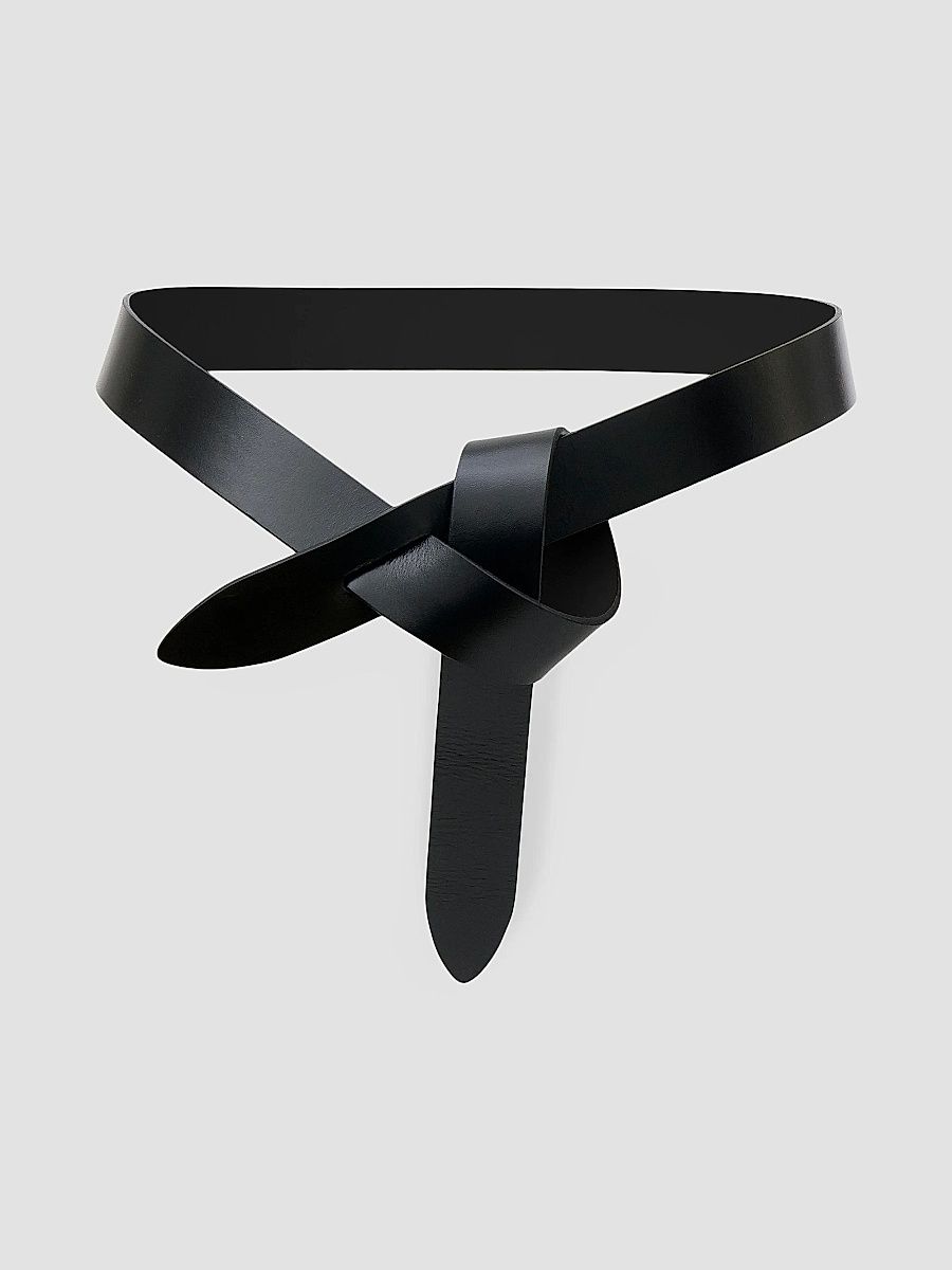 Isabel Marant Women's Lecce Knotted Leather Belt - Black - Size Large