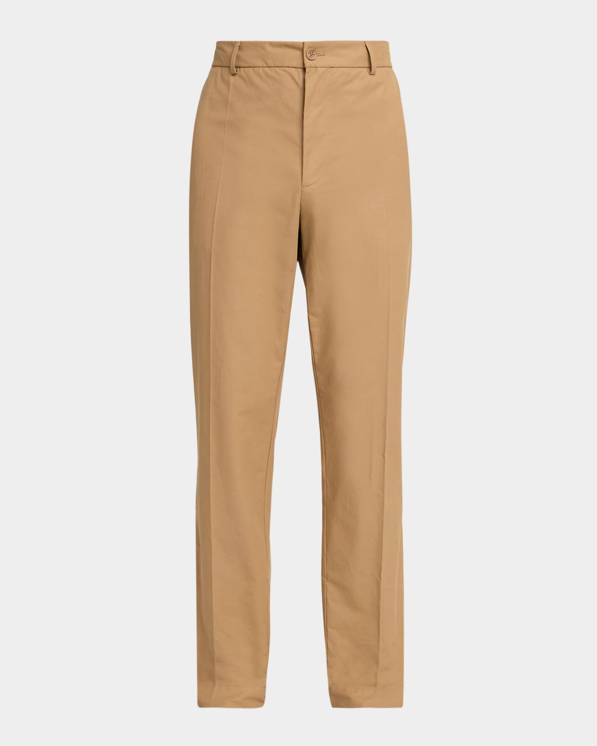 Men & apos;s Cotton Leather-Trim Straight Leg Trousers