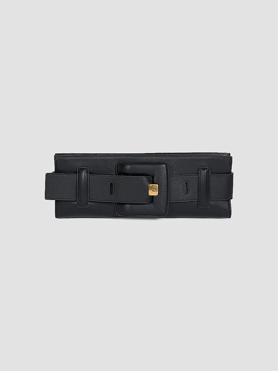 Balmain Women's Anthem Leather Clutch - Noir