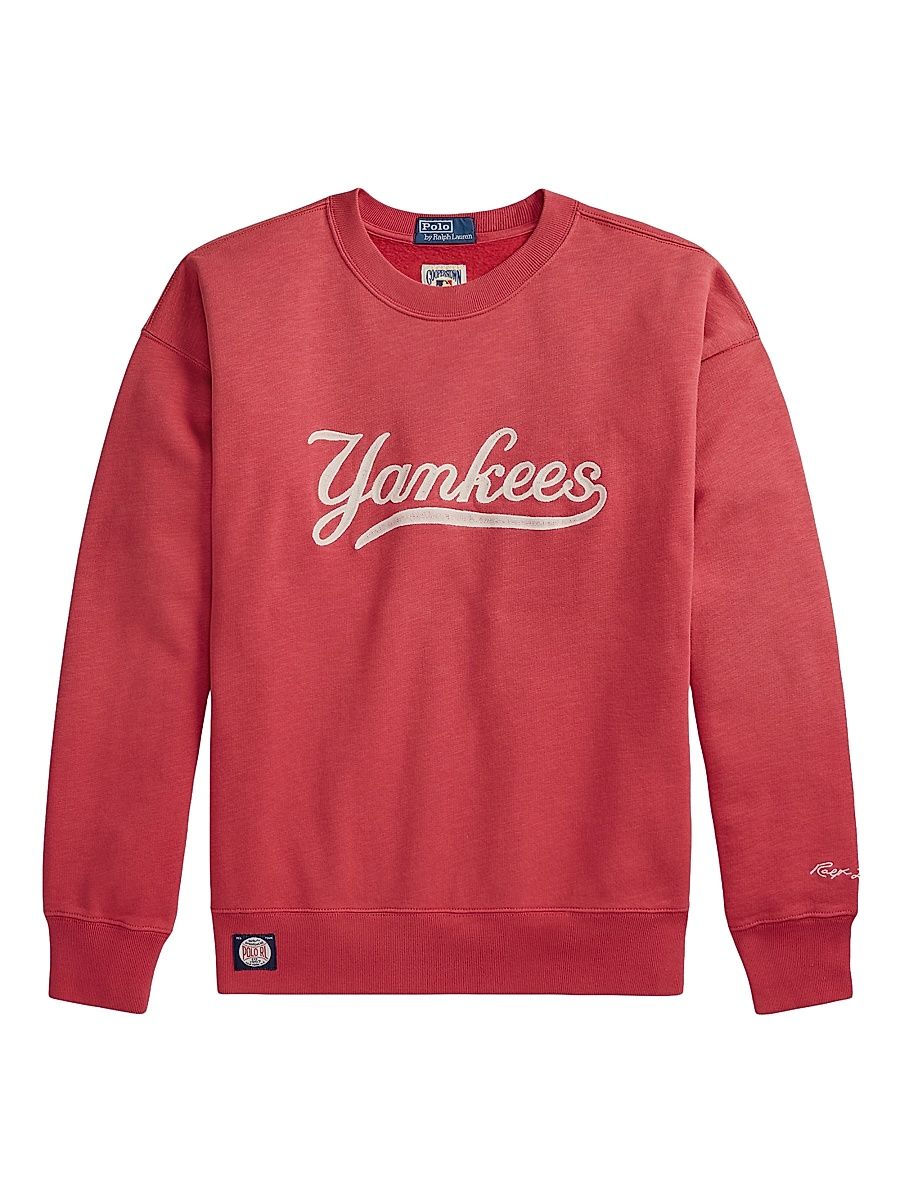 Men's Yankees Vintage Fleece Crewneck Sweatshirt - Sunrise Red - Size Large