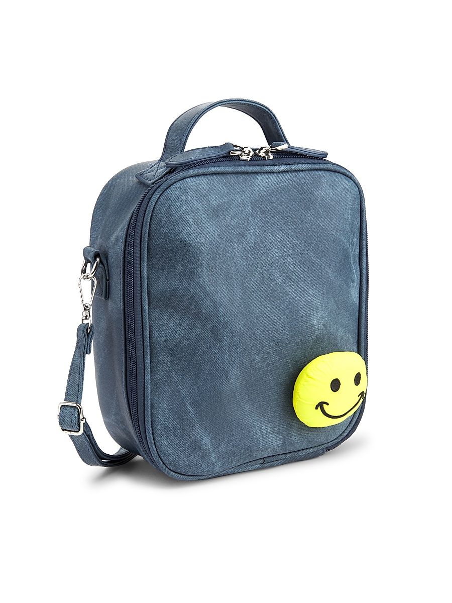 Kid's Denim Smiley Face Lunch Box - Blue