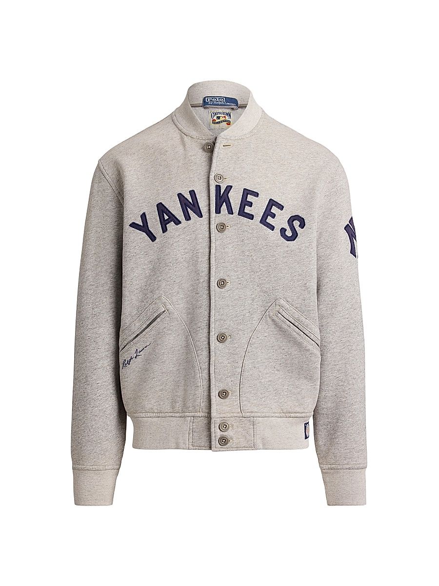 Men's Yankees Vintage Fleece Bomber Jacket - Loft Heather - Size XXL