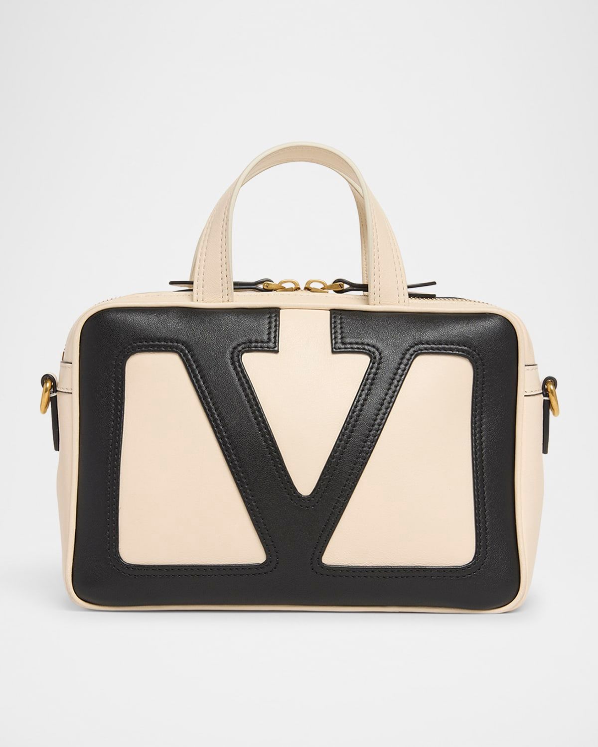 Viva Superstar Small VLOGO Leather Duffle Top-Handle Bag