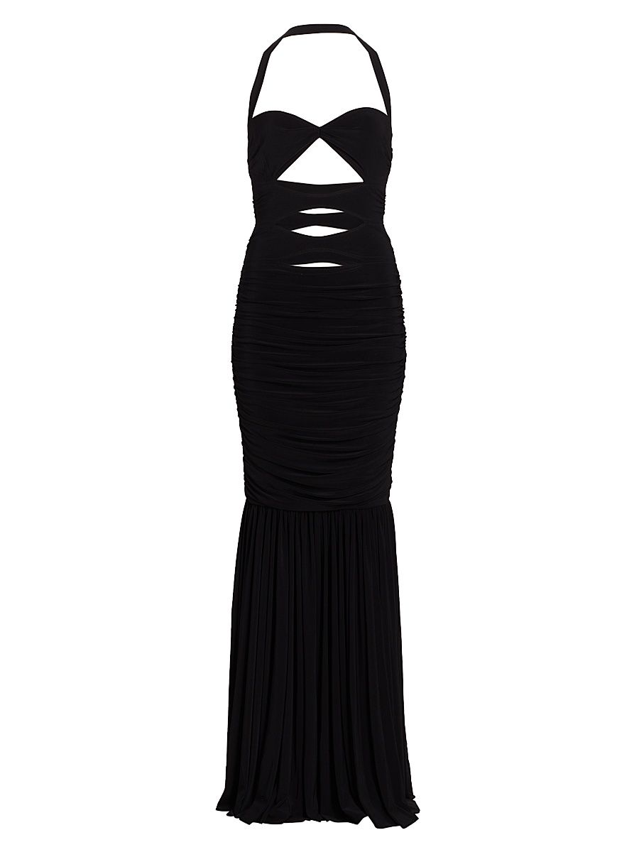 Women's Peekaboo Mio Fishtail Gown - Black - Size XL