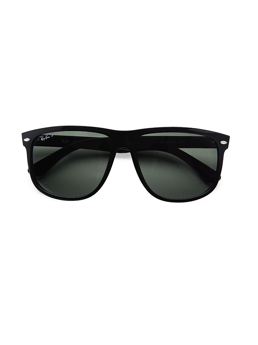 RB4147 60MM Flat-Top Boyfriend Wayfarer Sunglasses - Black