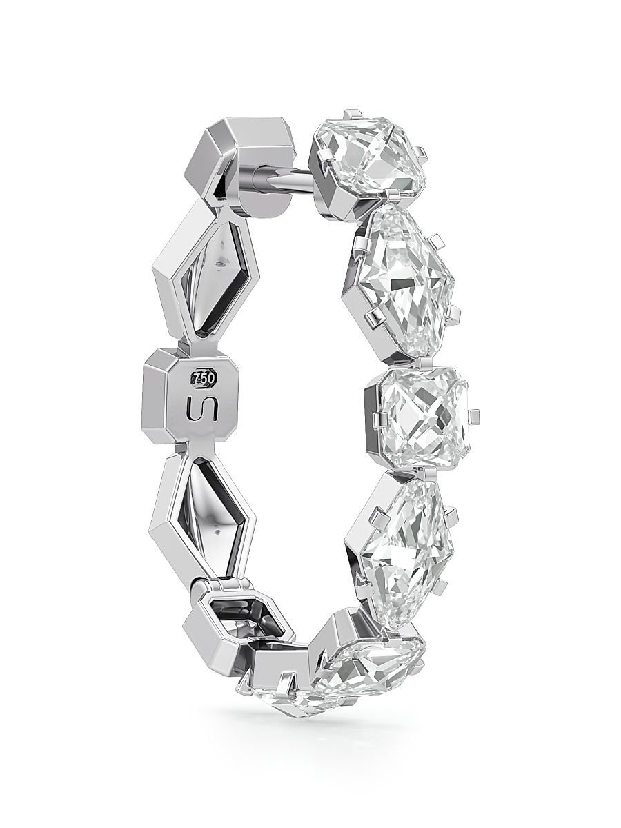 Women's Armor 18K White Gold & 1.90 TCW Lab-Grown Diamond Eternity Hoop Earrings - White Gold