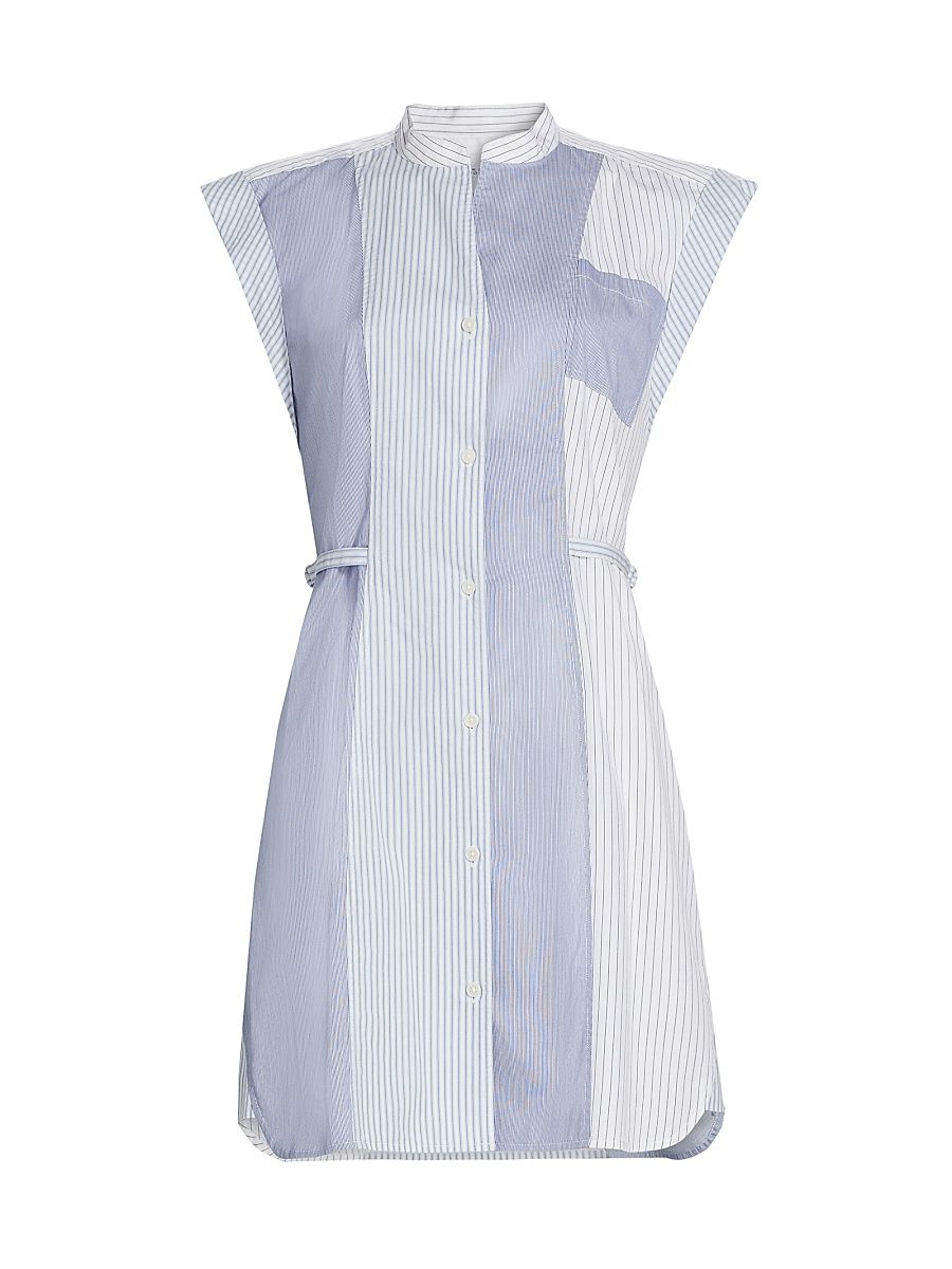 Women's Peyton Stripe Shirtdress - White Blue - Size 12