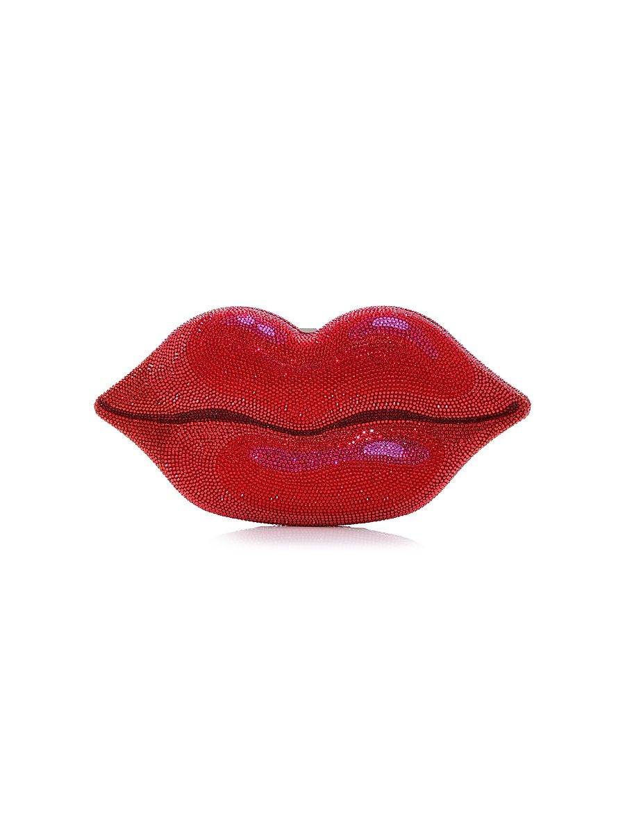 Women's Hot Lips Crystal Clutch - Light Rose