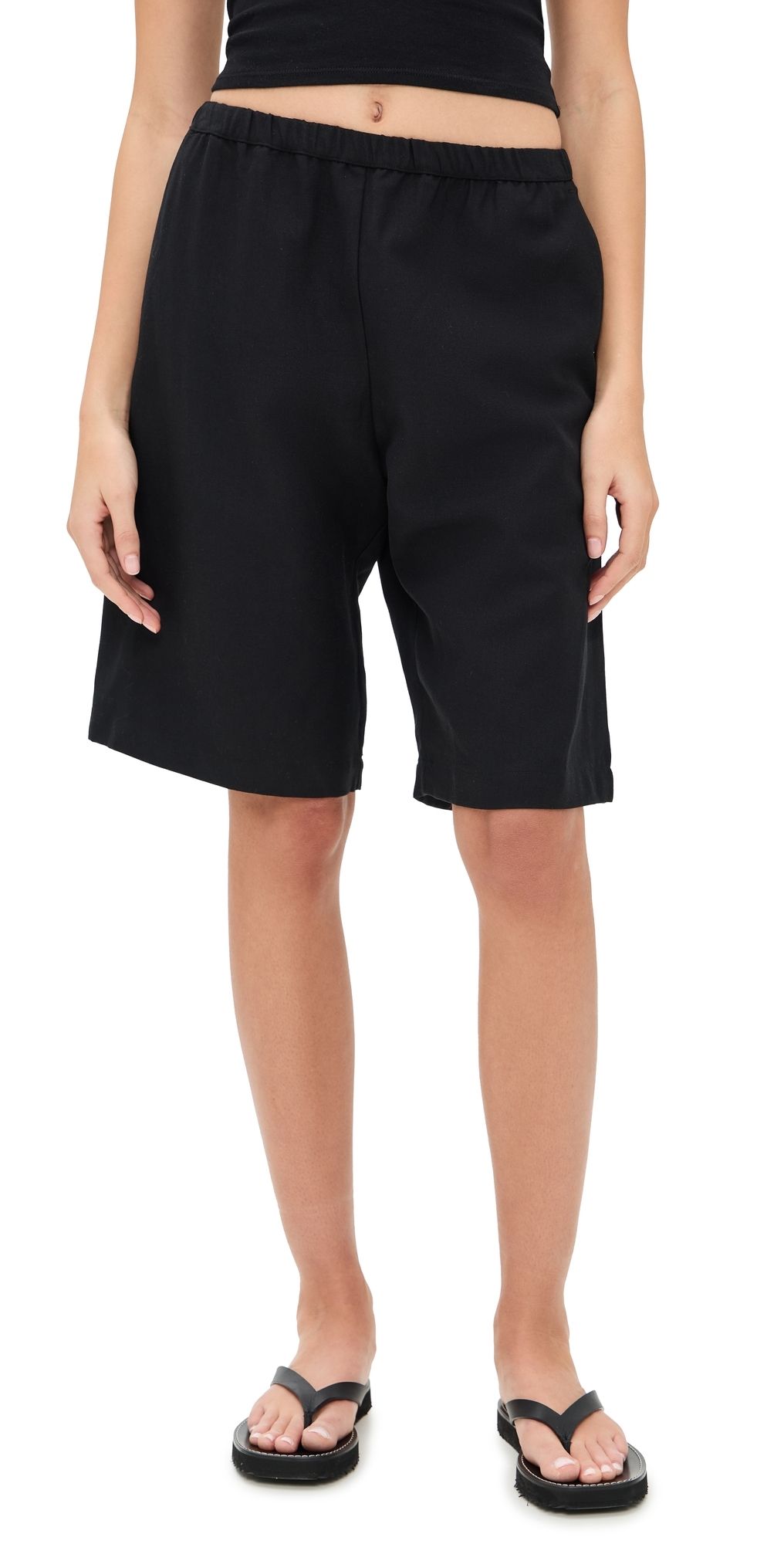Enza Costa Twill Bermuda Shorts Black 2