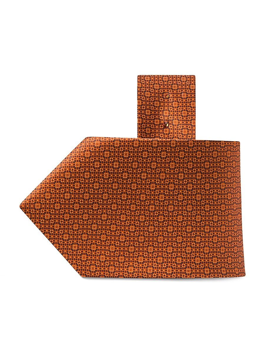 Stefano Ricci Men's Luxury Woven Silk Tie - Orange