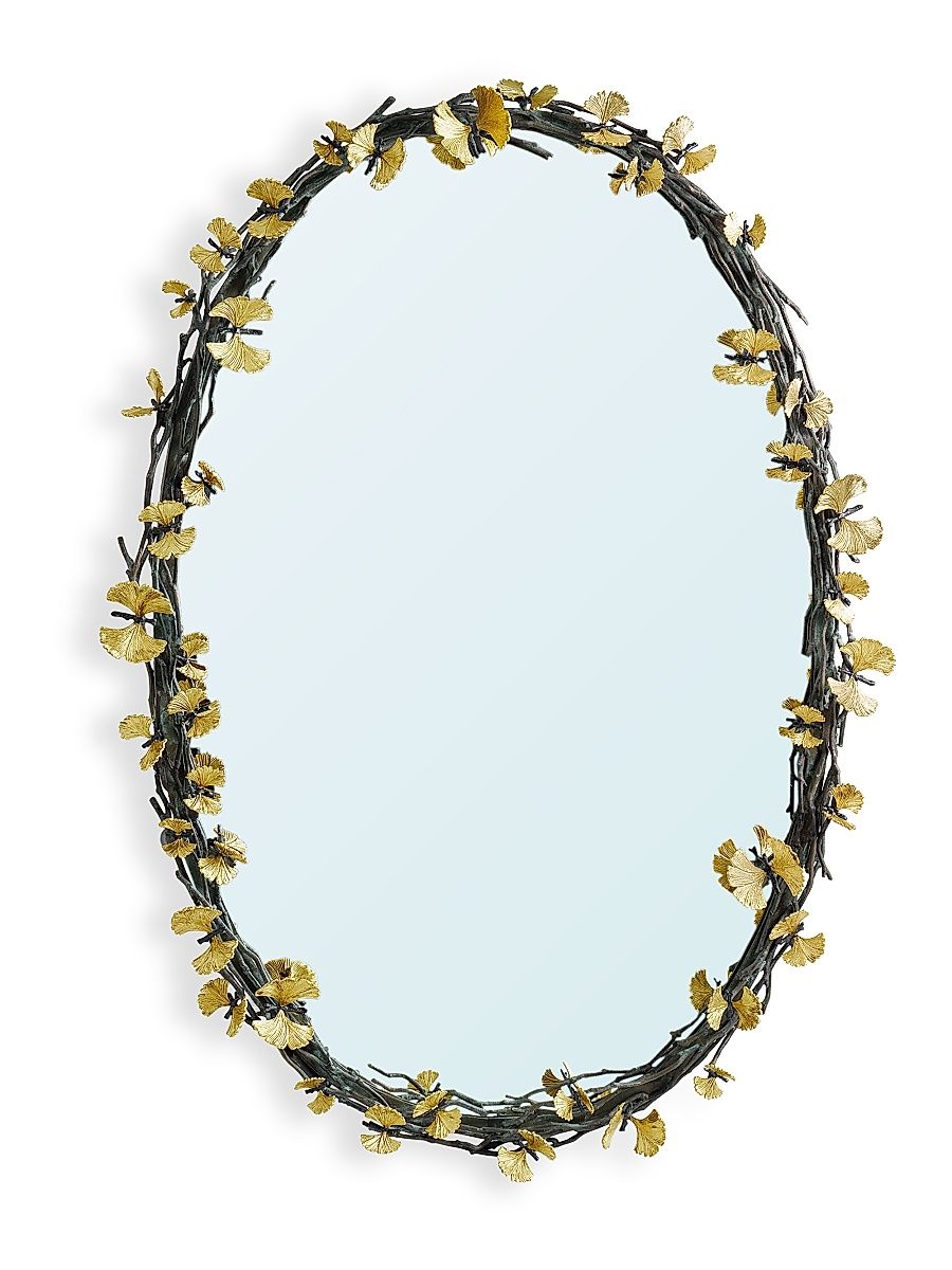 Butterfly Ginkgo Oval Mirror