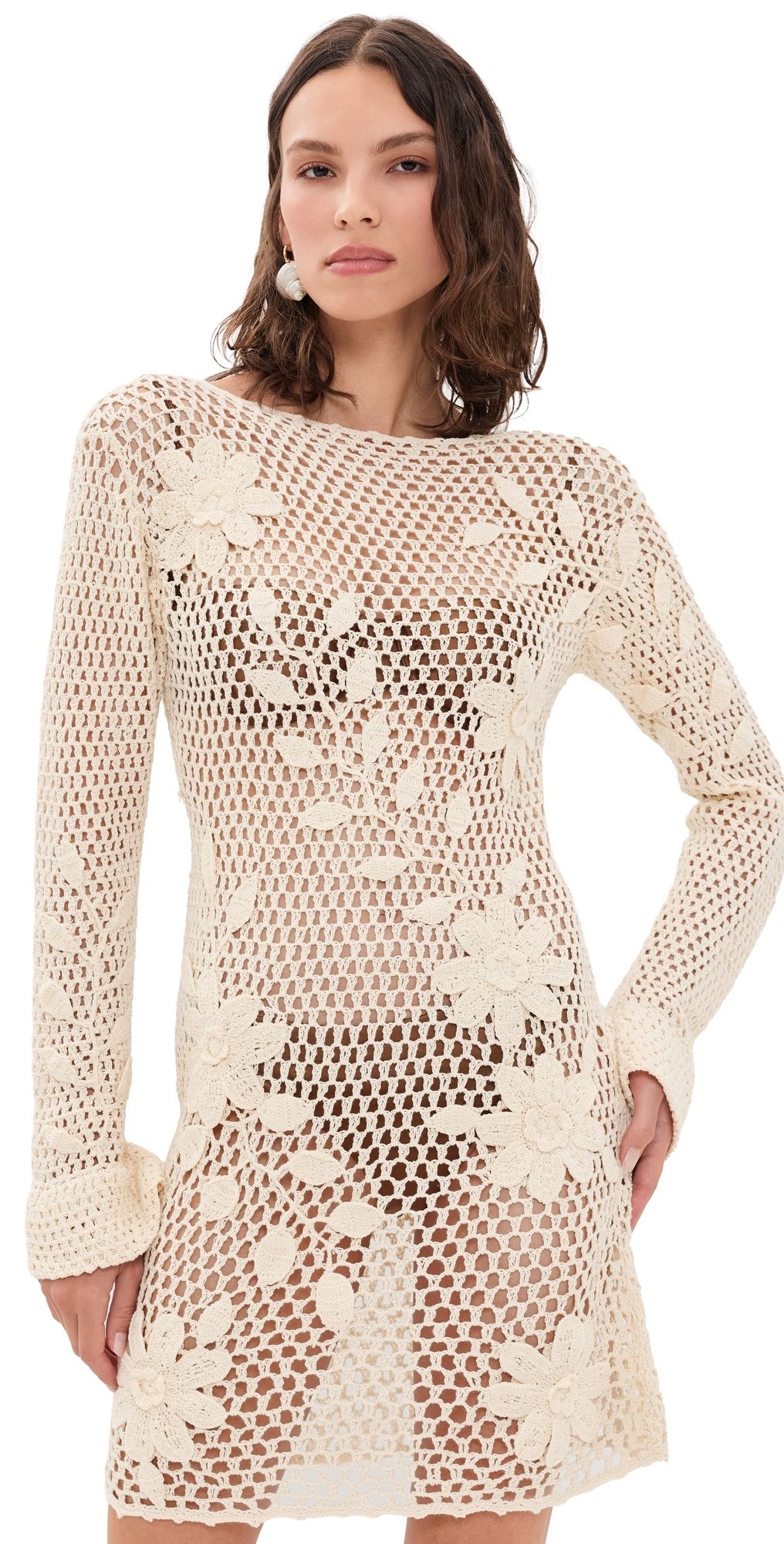 Agua Bendita Rosetta Handmade Crochet Mini Dress Multicolor S