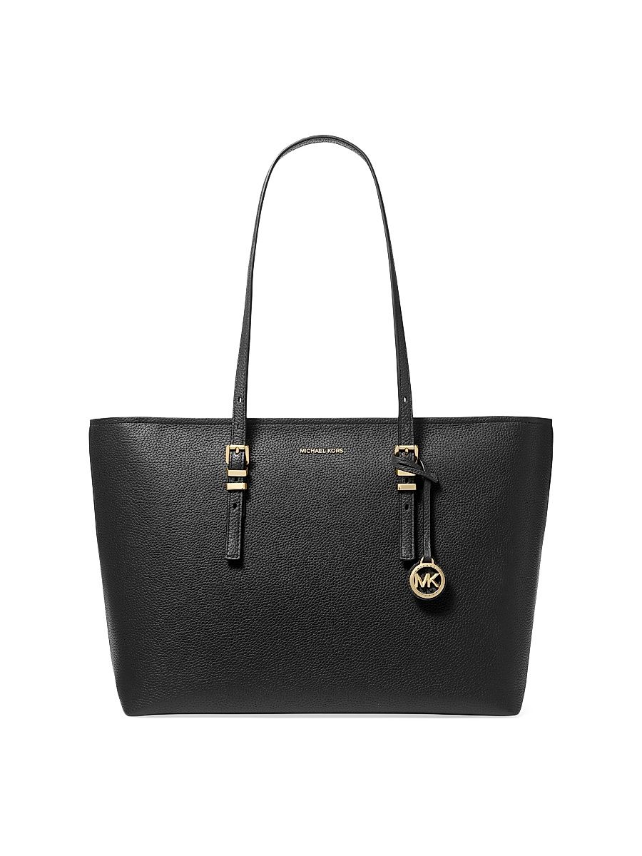 Women's Quinn Large Leather Tote Bag - Black