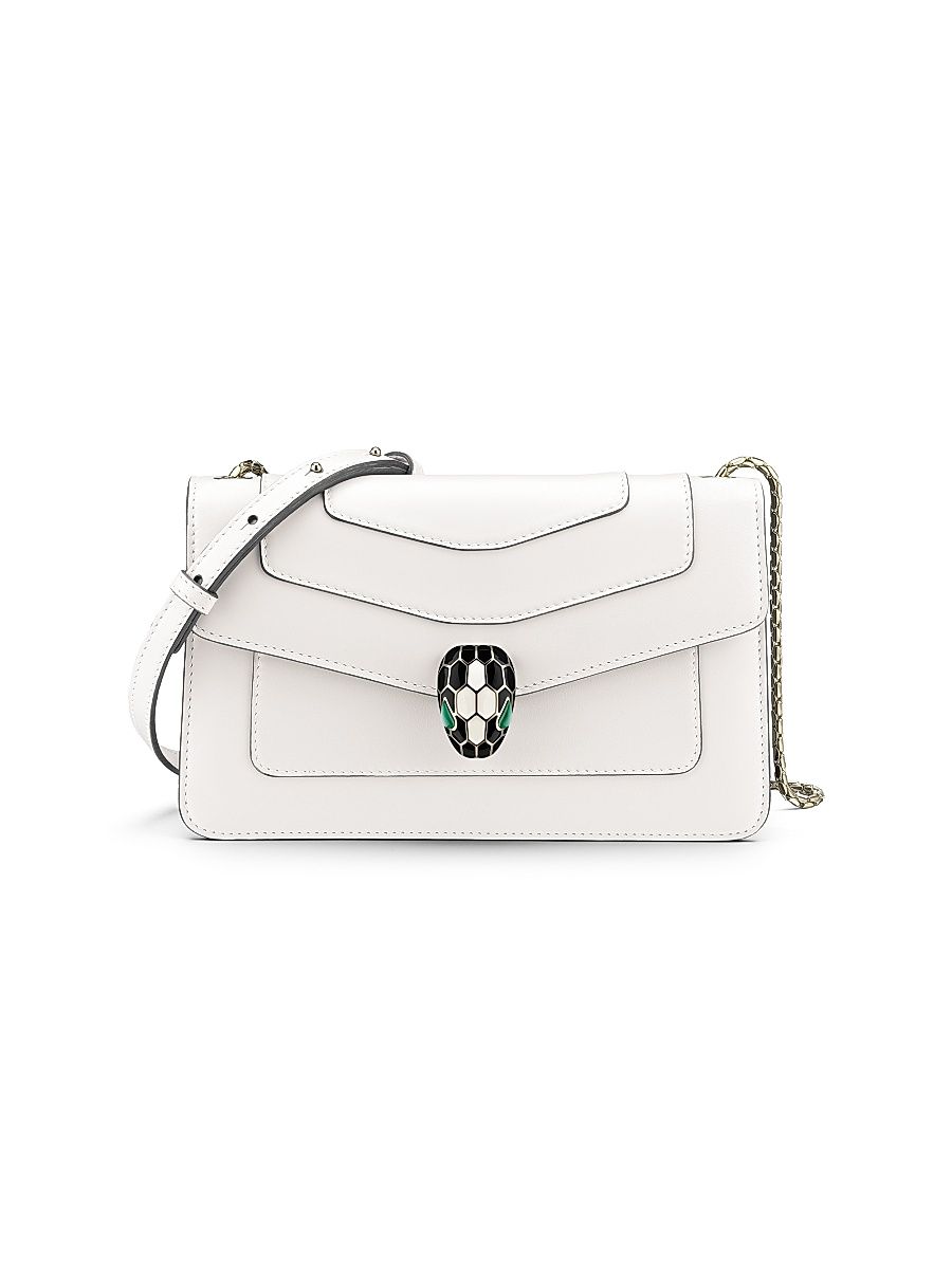 Women's Serpenti Leather Crossbody Bag - White Agate