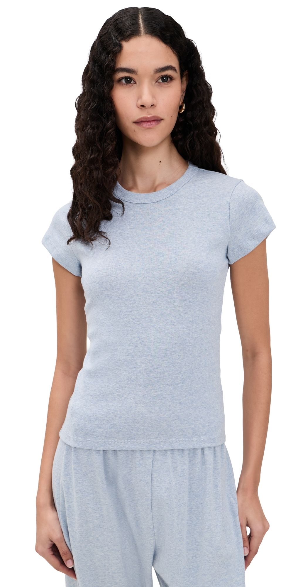 Leset Nando Slim Fit Tee Ciel Melange S