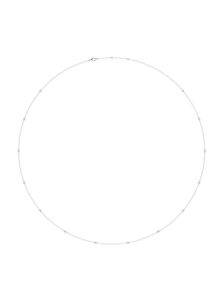 Women's 14K White Gold & Lab-Grown 14-Diamond Station Necklace/0.70-2.10 TCW - 2.10 Tcw - Size 22