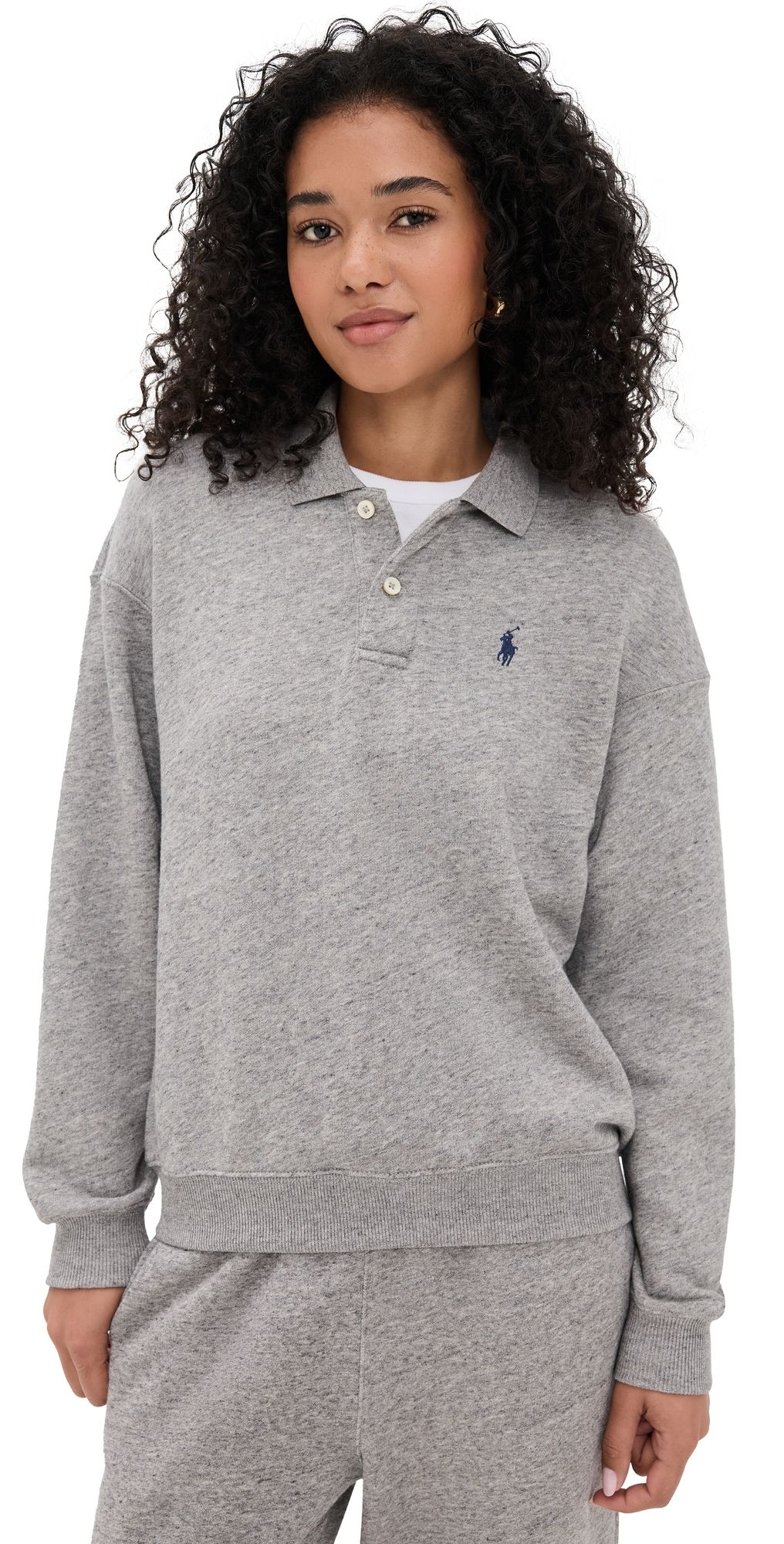 Polo Ralph Lauren Polo Collar Sweatshirt Grey Heather L