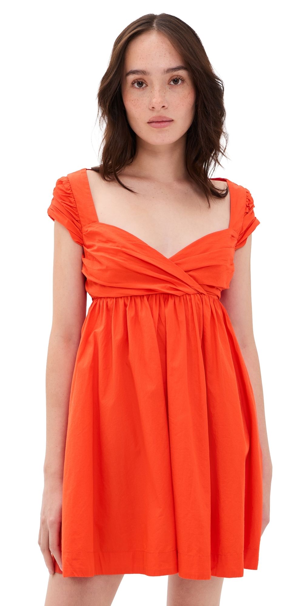 Free People Raven Mini Dress Mandarin Red M