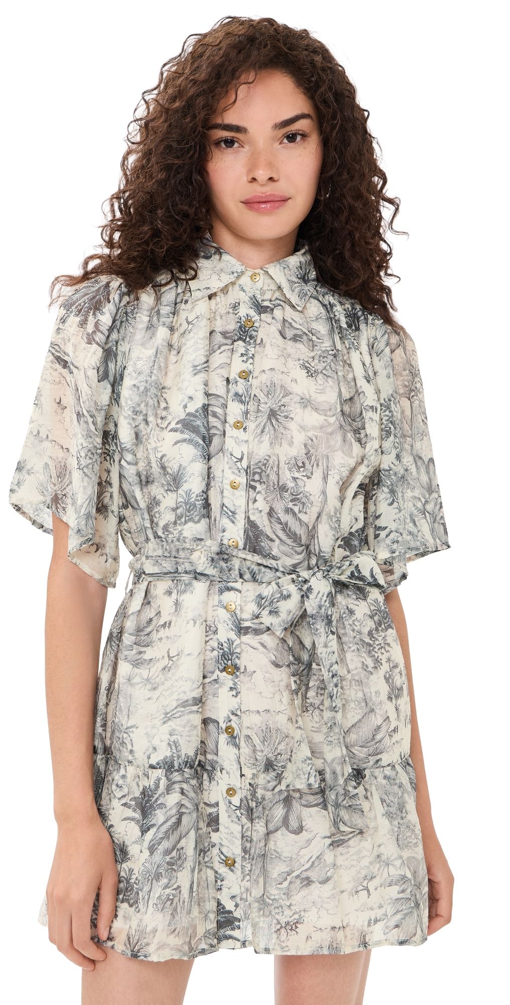 En Saison Holly Mini Dress White Slate Blue M