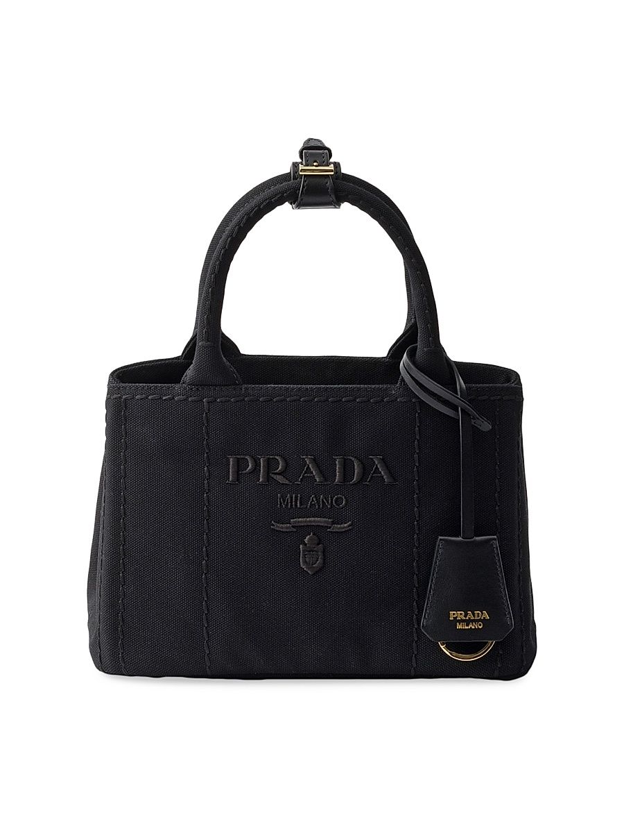 Women's Jardinière Cotton Canvas Mini Top Handle Bag - Black