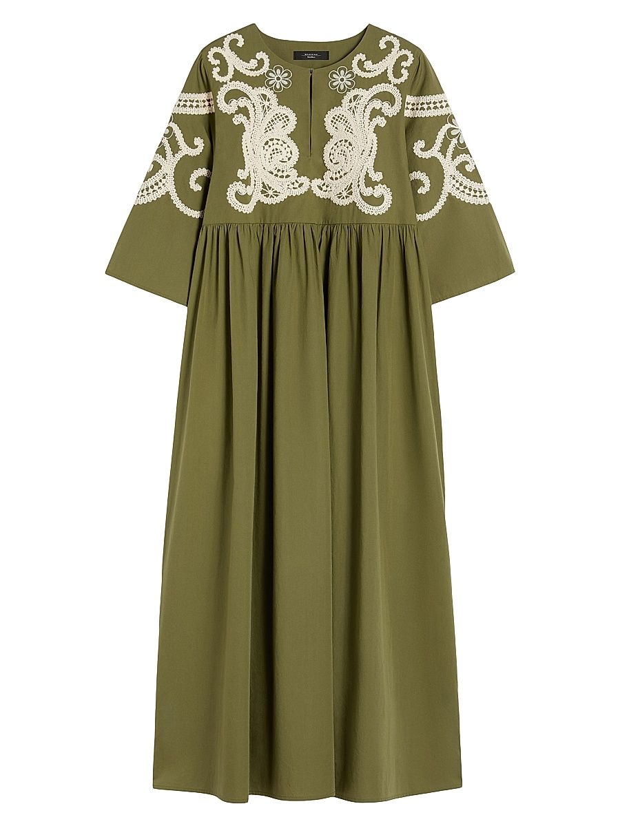 Women's Soft Cotton Poplin Dress - Kaki - Size 16