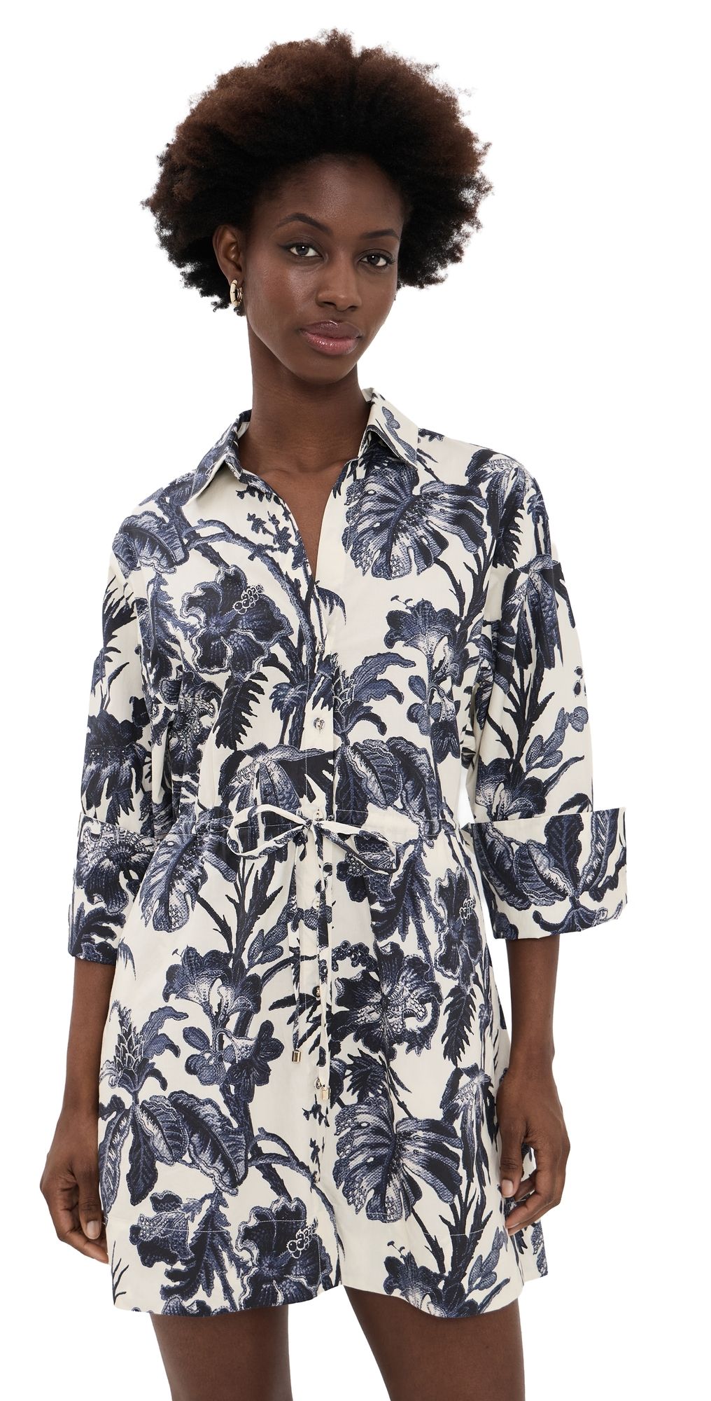 Cara Cara Henry Dress Fauna Floral Navy XL