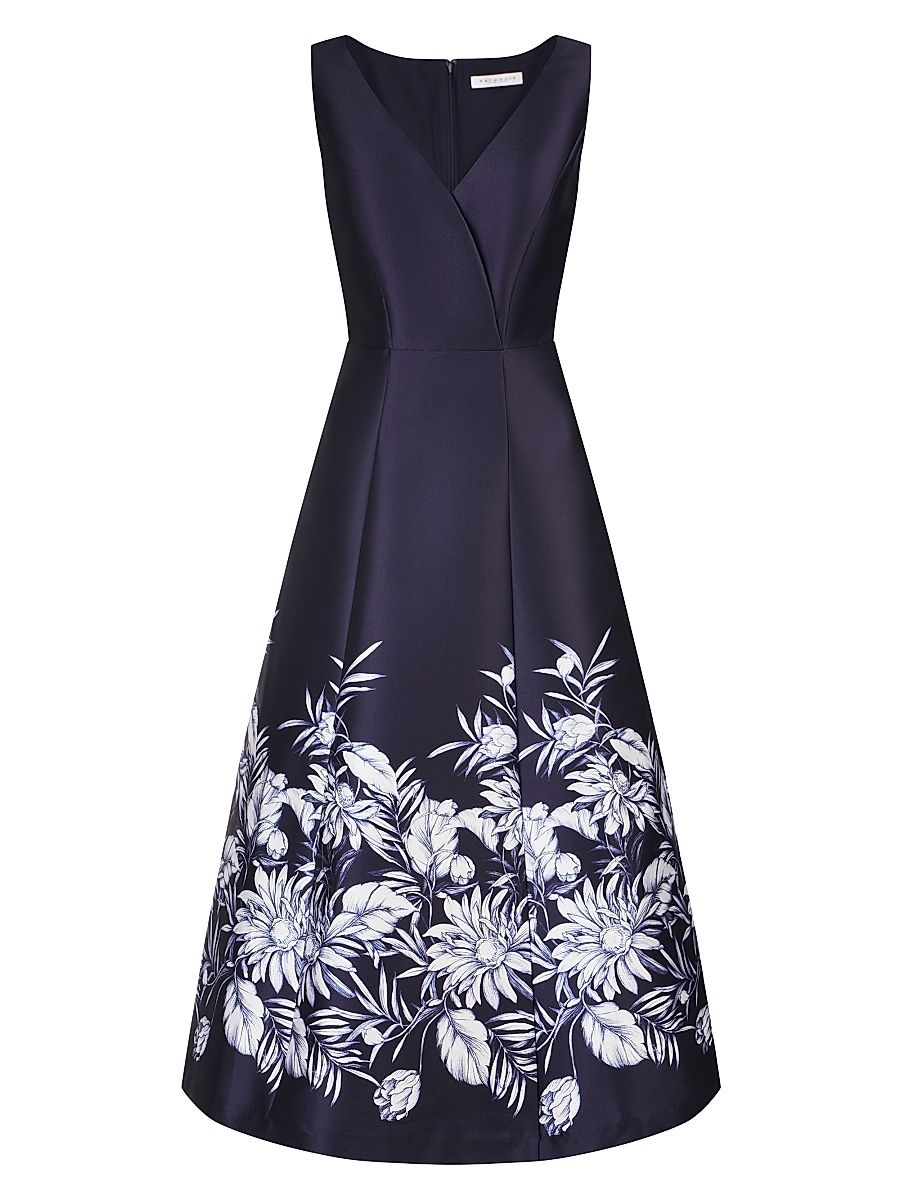 Women's Hattie Mikado A-Line Midi-Dress - Dark Navy - Size 4