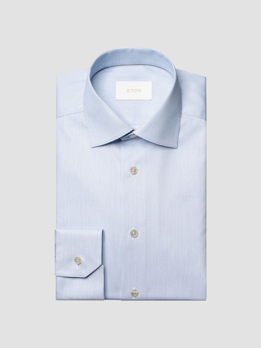 Eton Men's Cotton Dress Shirt - Light Blue - Size 18