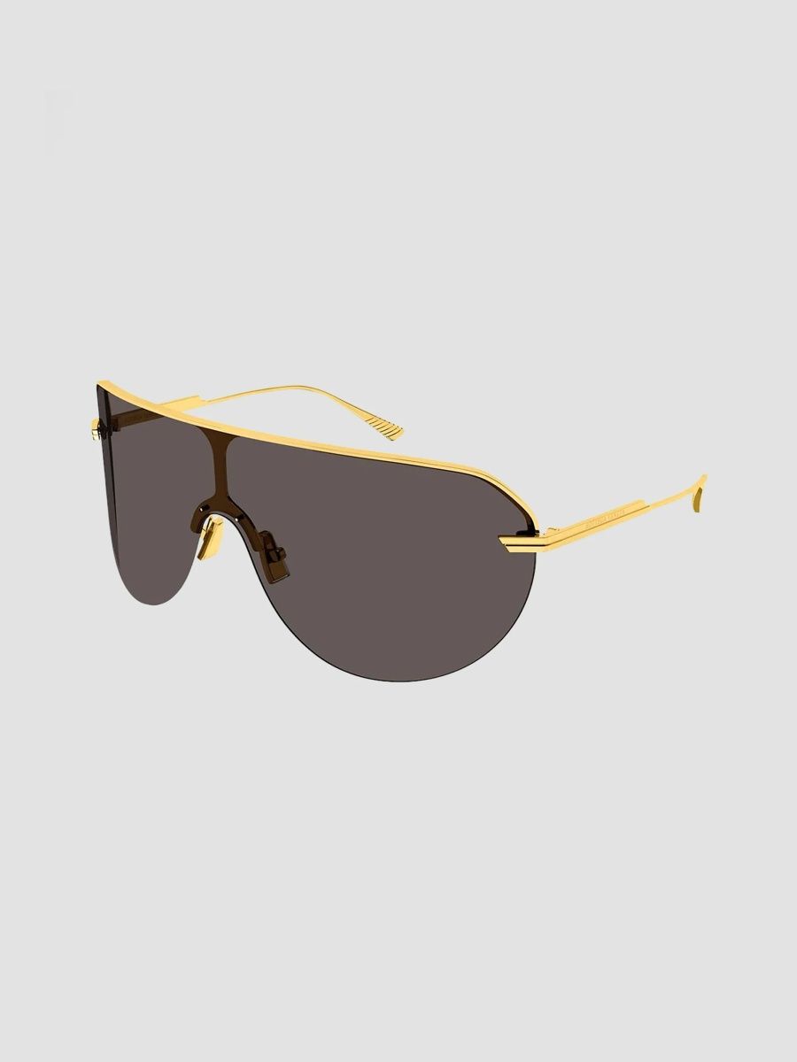 Bottega Veneta Women's 99MM Shield Metal Sungalsses - Gold