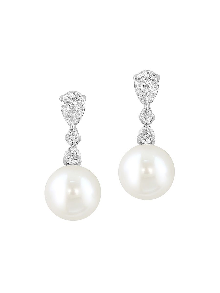 Women's 18K White Gold & 1.28 TCW Lab-Grown Diamond Drop Earrings - White Gold