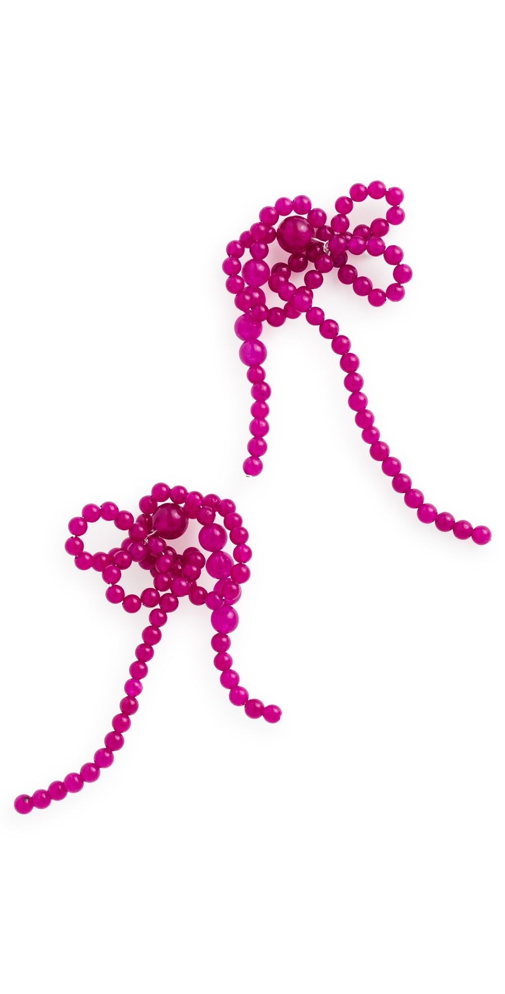 Completedworks Recycled Silver Earrings with Fuchsia Beads Silver One Size
