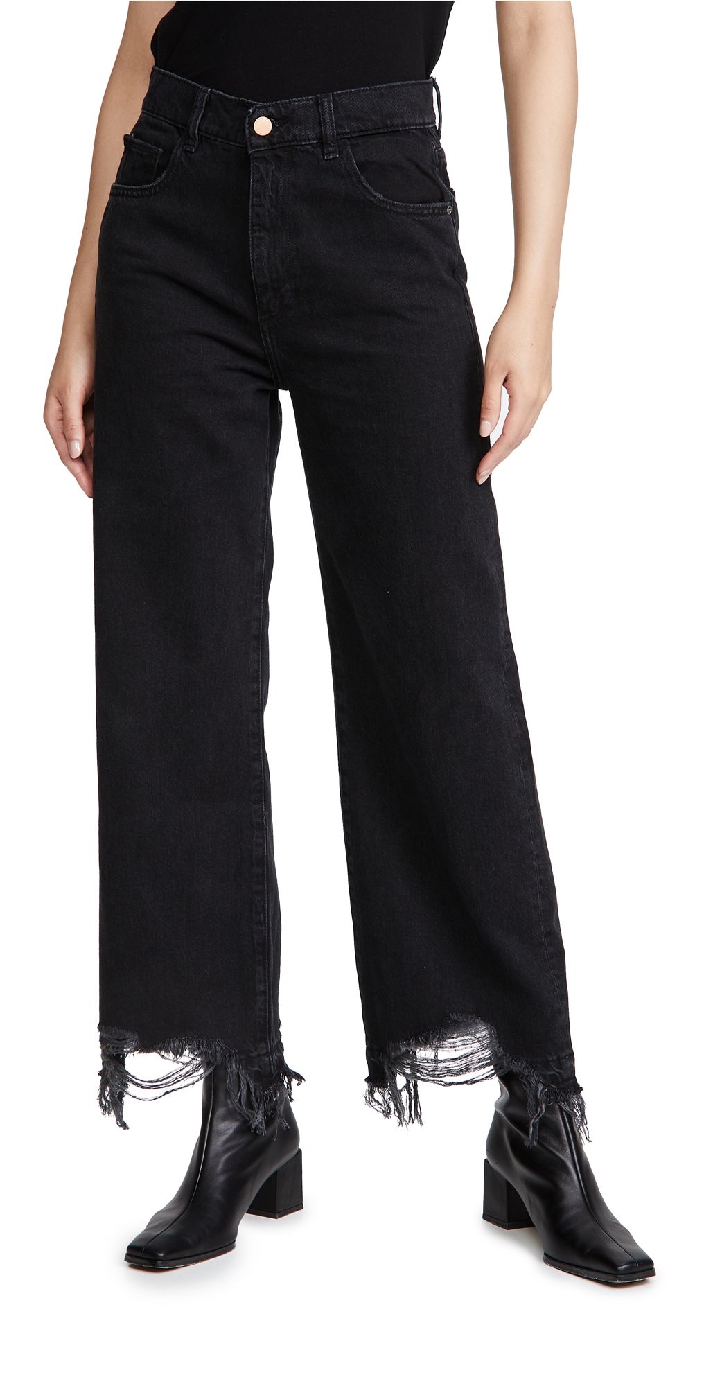 DL1961 Hepburn Wide Leg High Rise Jeans Lark 33
