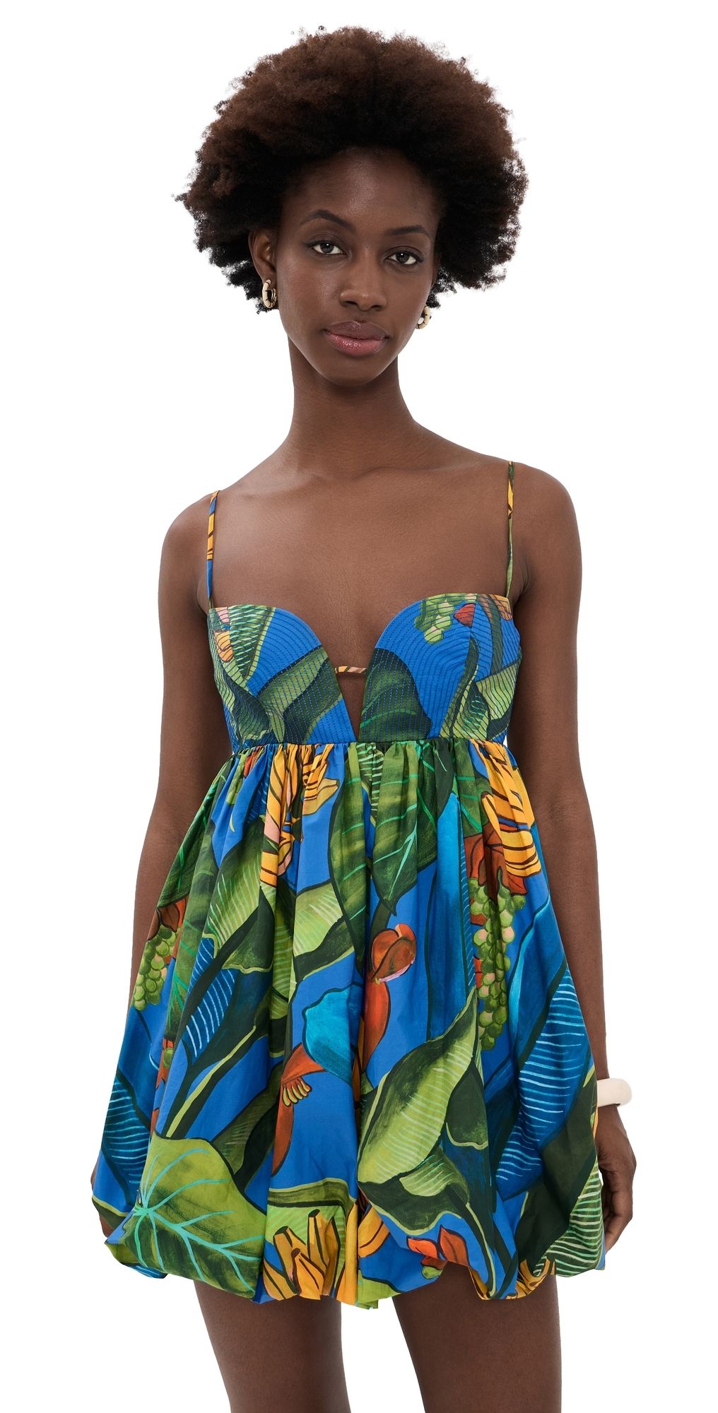 FARM Rio Banana Grapes Blue Sleeveless Mini Dress Banana Grapes Blue S