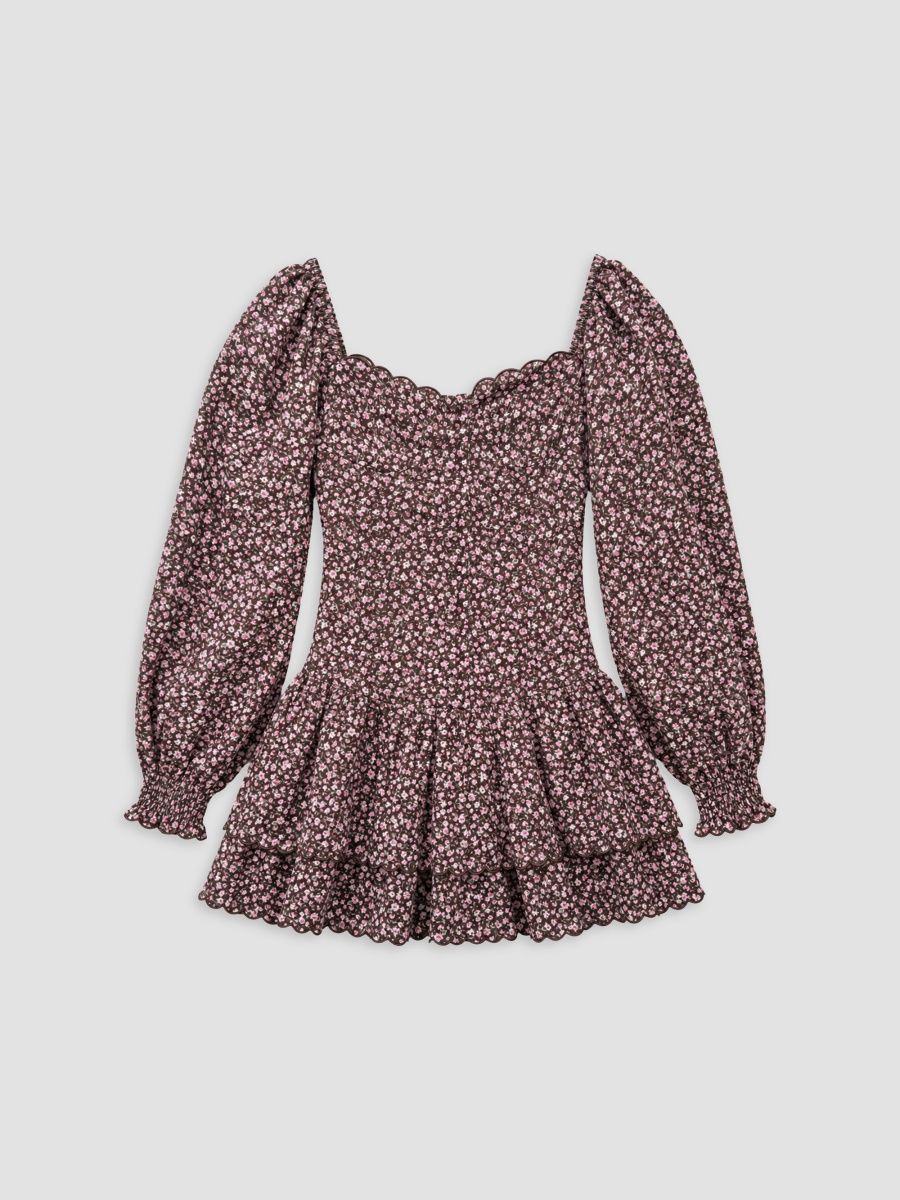 KatieJ NYC Girl's Girl's Floral Tiered Dress - Challis - Size 14